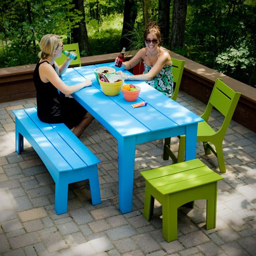 Muebles de jardin Alfresco hechos de plastico reciclado