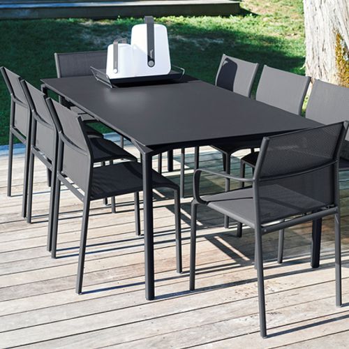 Mesa de aluminio para comedor de jardin o terraza modelo Calvi