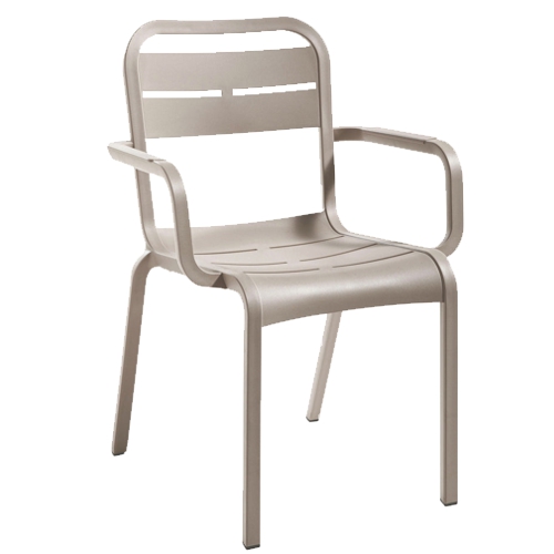 GF-6202 CANNES silla apilable con brazos (taupe)